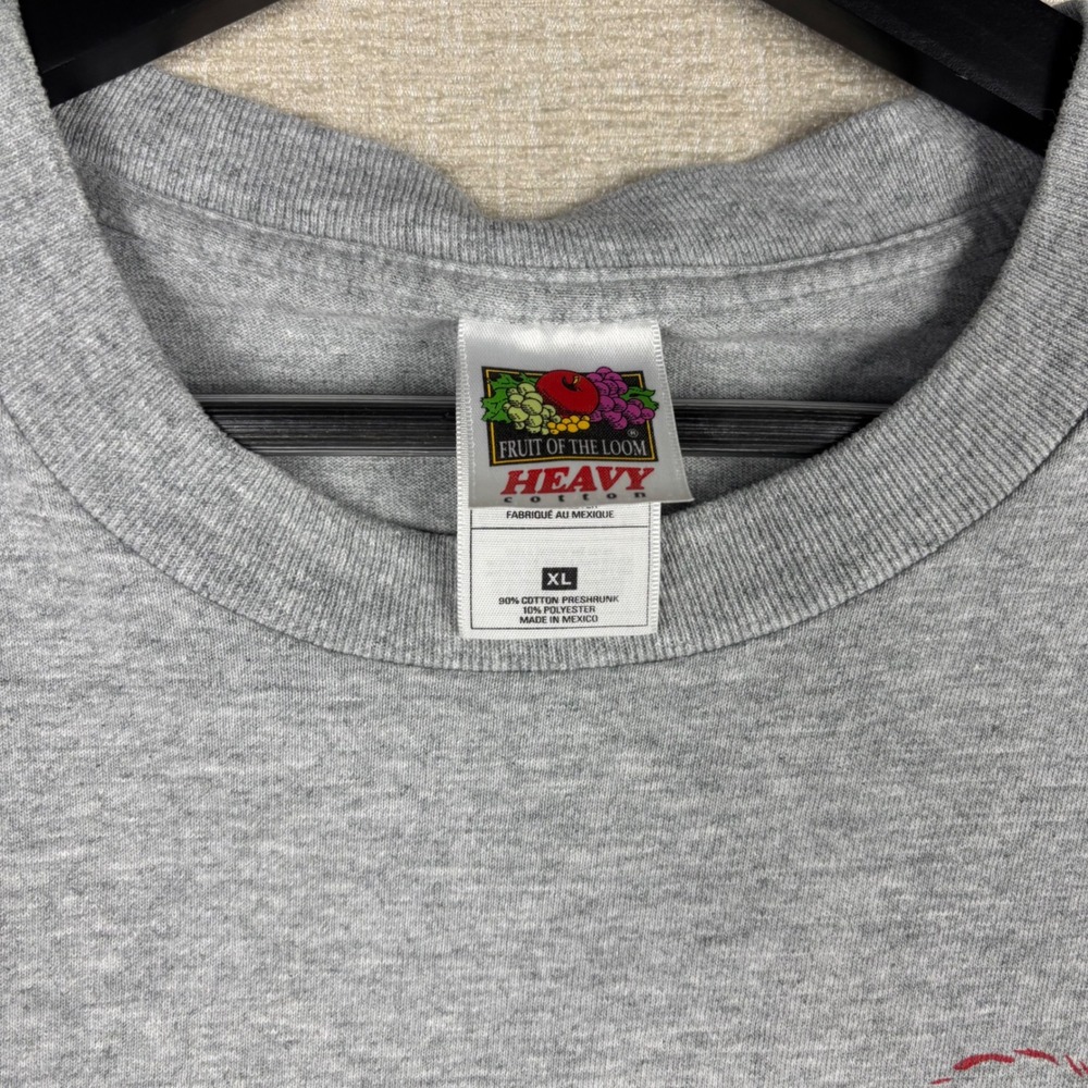 Fruit of the Loom Mens XL Gray Early Bird Special Crime Does Pay Graphic T-Shirt - Picture 3 of 8